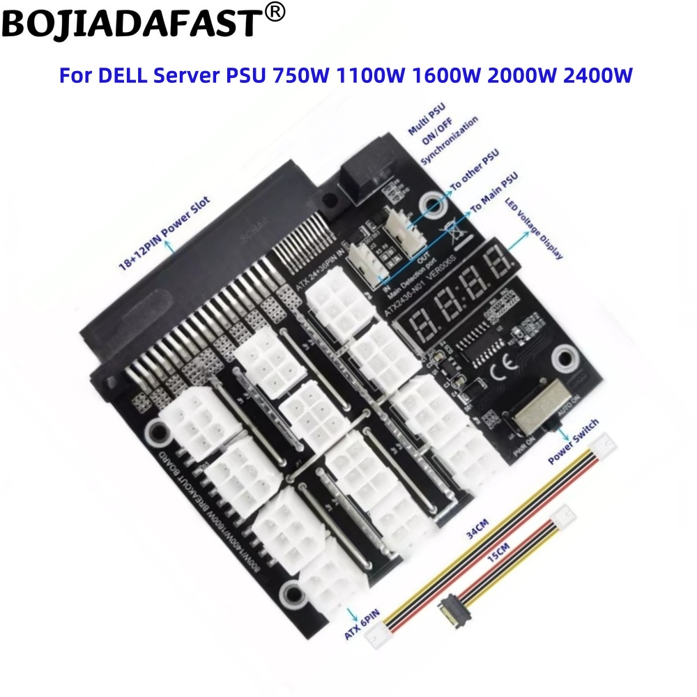 12 Poorten PCI-E 6Pin Connecto - 2400W Server Psu Breakout Board recensie en prijs