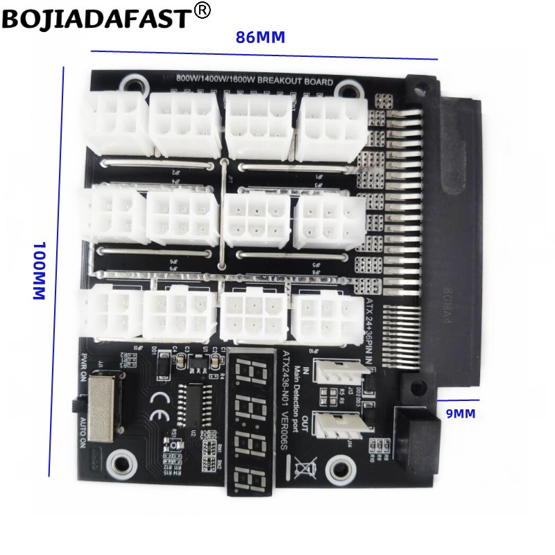 12 Poorten PCI-E 6Pin Connecto - 2400W Server Psu Breakout Board recensie en prijs