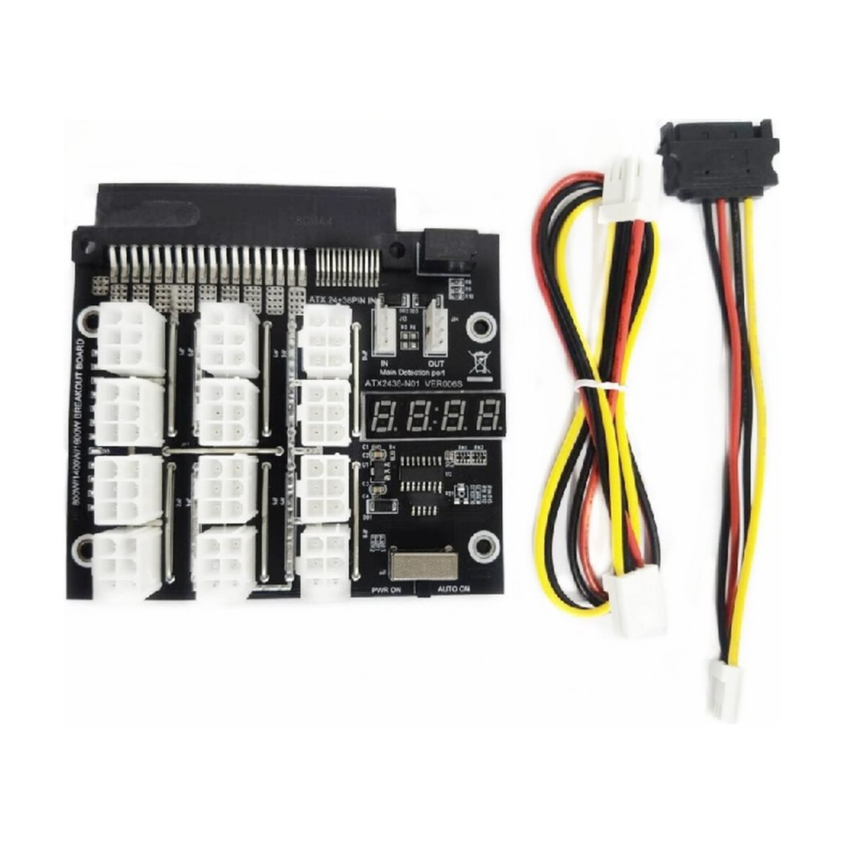 12 poorten PCIe 6-pins connect - 2400W Server Psu Breakout Board recensie en prijs
